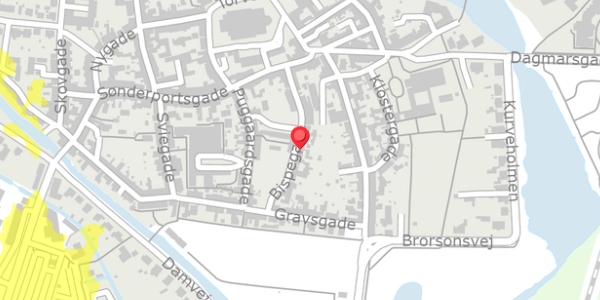 Trafikstøjkort på Bispegade 17, 6760 Ribe