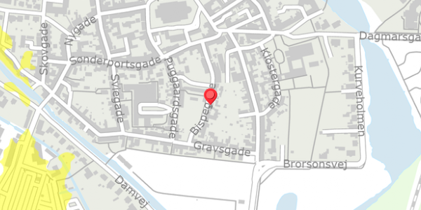 Trafikstøjkort på Bispegade 19, 6760 Ribe