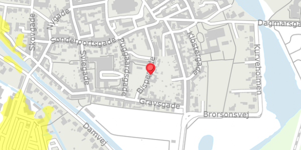Trafikstøjkort på Bispegade 21, 6760 Ribe