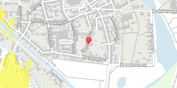 Trafikstøjkort på Bispegade 23, 6760 Ribe
