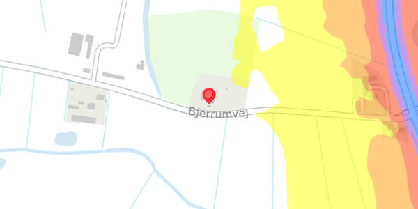 Trafikstøjkort på Bjerrumvej 6, 6760 Ribe