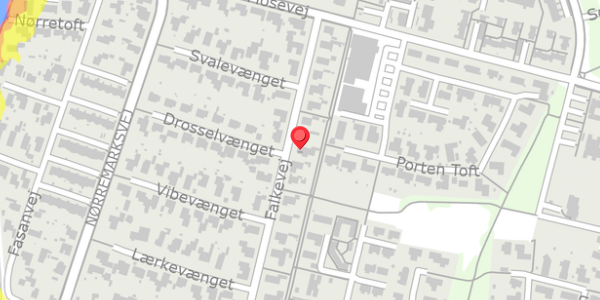 Trafikstøjkort på Falkevej 24, . , 6760 Ribe