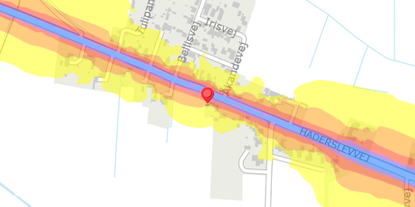 Trafikstøjkort på Haderslevvej 44, 6760 Ribe