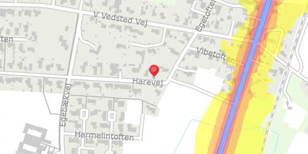 Trafikstøjkort på Harevej 4, 6760 Ribe
