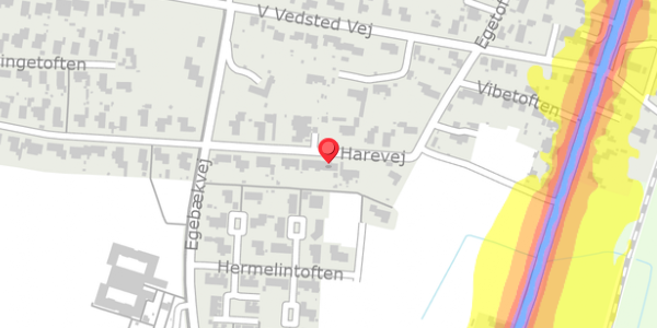 Trafikstøjkort på Harevej 7, 6760 Ribe