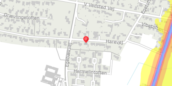 Trafikstøjkort på Harevej 13, . , 6760 Ribe