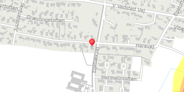 Trafikstøjkort på Harevej 21, 6760 Ribe