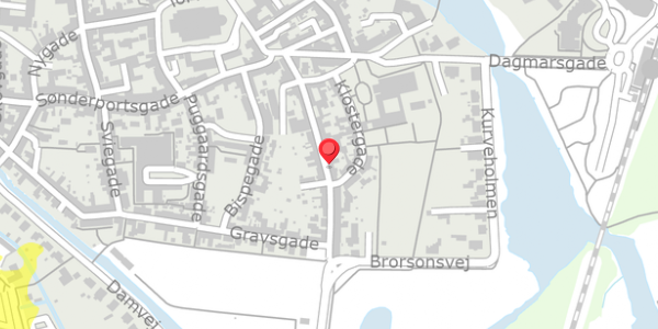 Trafikstøjkort på Hundegade 21, 6760 Ribe