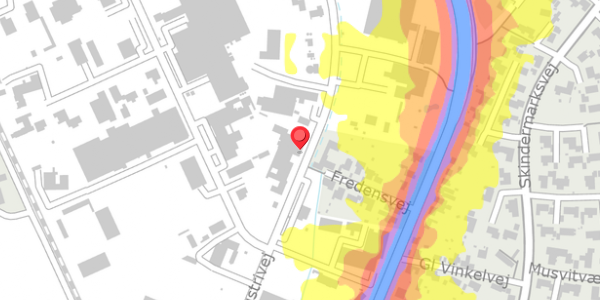 Trafikstøjkort på Industrivej 19, 6760 Ribe