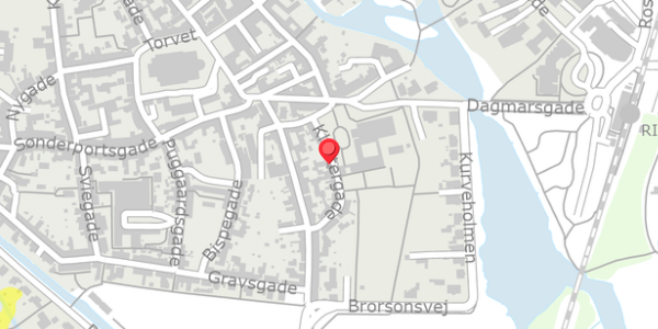 Trafikstøjkort på Klostergade 14, 6760 Ribe