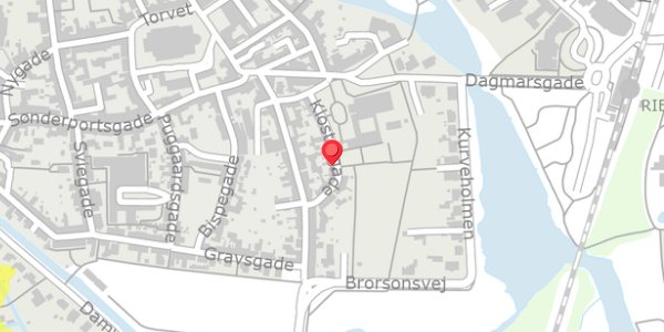 Trafikstøjkort på Klostergade 26, 6760 Ribe