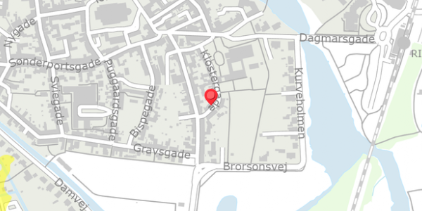 Trafikstøjkort på Klostergade 32, 6760 Ribe