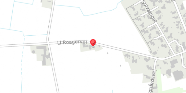 Trafikstøjkort på Ll Roagervej 13, 6760 Ribe