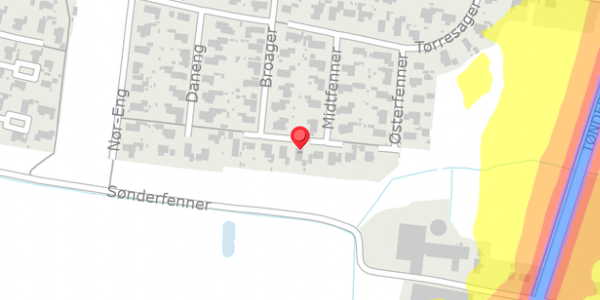 Trafikstøjkort på Midtfenner 12, 6760 Ribe