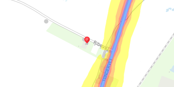 Trafikstøjkort på Ribevej 2C, 6760 Ribe