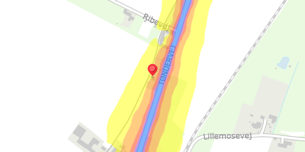 Trafikstøjkort på Ribevej 6, 6760 Ribe