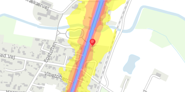 Trafikstøjkort på Ribevej 11, 6760 Ribe