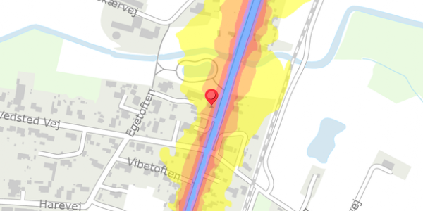 Trafikstøjkort på Ribevej 12, 6760 Ribe