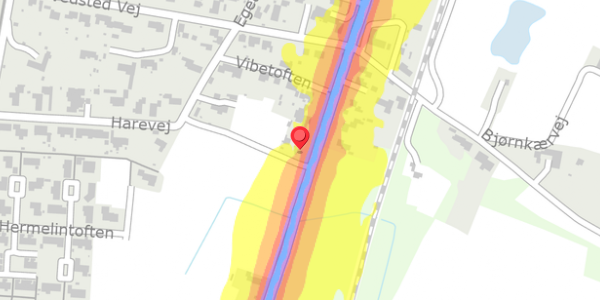 Trafikstøjkort på Ribevej 26, 6760 Ribe