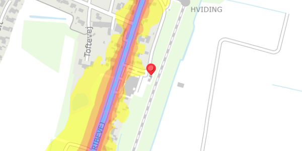 Trafikstøjkort på Ribevej 47B, . , 6760 Ribe