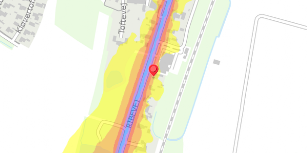 Trafikstøjkort på Ribevej 51, . , 6760 Ribe