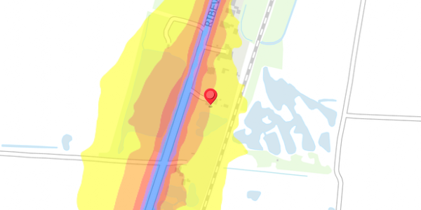 Trafikstøjkort på Ribevej 69, 6760 Ribe