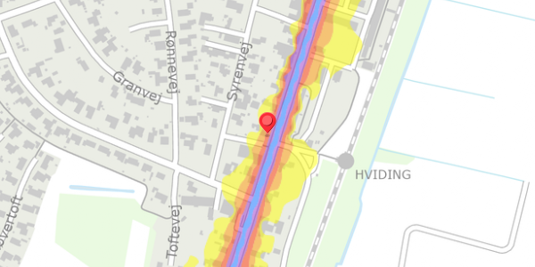 Trafikstøjkort på Ribevej 76, 6760 Ribe