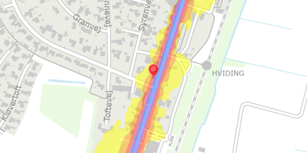 Trafikstøjkort på Ribevej 80, . , 6760 Ribe
