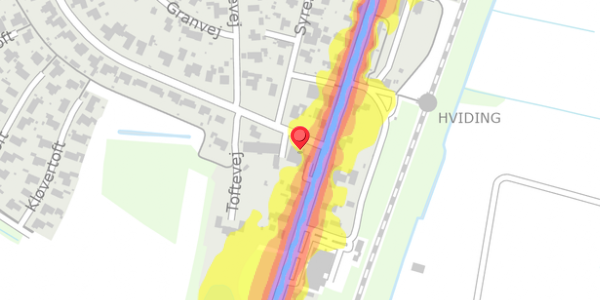 Trafikstøjkort på Ribevej 82B, 6760 Ribe