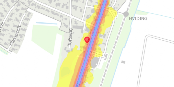 Trafikstøjkort på Ribevej 86, . , 6760 Ribe
