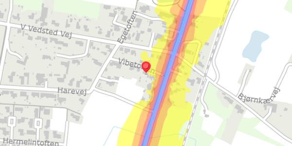 Trafikstøjkort på Vibetoften 3, 6760 Ribe