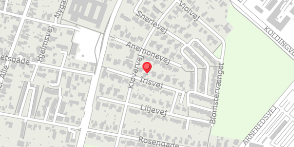 Trafikstøjkort på Irisvej 13, 6600 Vejen