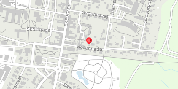 Trafikstøjkort på Rosengade 13, 8740 Brædstrup