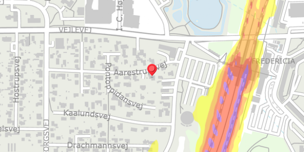 Trafikstøjkort på Aarestrupsvej 7A, 7000 Fredericia