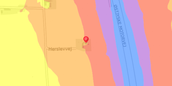 Trafikstøjkort på Herslevvej 53, 7000 Fredericia