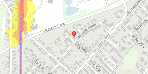 Trafikstøjkort på Hedebogade 13, 8722 Hedensted
