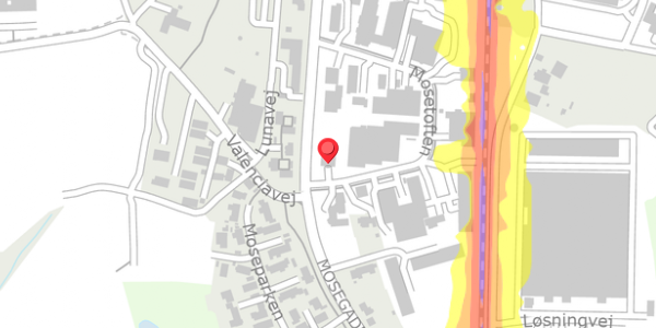 Trafikstøjkort på Mosetoften 1, . , 8722 Hedensted