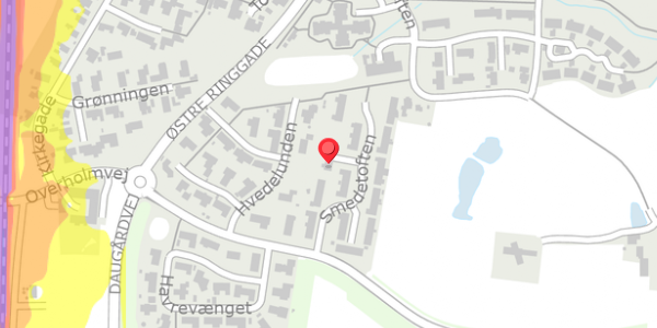 Trafikstøjkort på Smedetoften 13, 8722 Hedensted