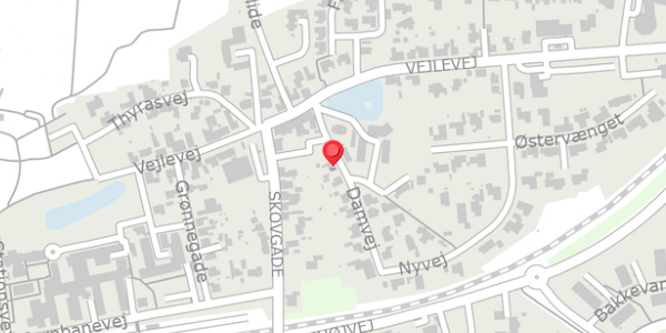 Trafikstøjkort på Damvej 2C, . , 7300 Jelling