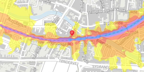 Trafikstøjkort på Bredgade 18, 6000 Kolding