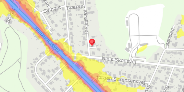 Trafikstøjkort på Parallelvej 24, 7100 Vejle