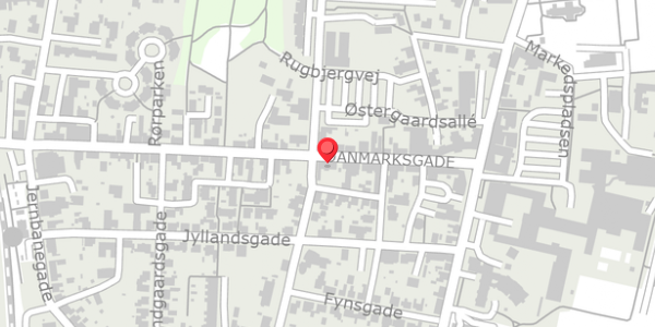 Trafikstøjkort på Danmarksgade 21, 1. , 7490 Aulum