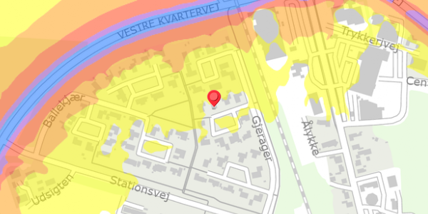 Trafikstøjkort på Gjerager 35, 6880 Tarm