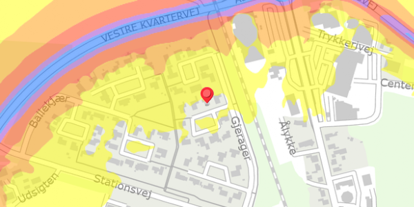 Trafikstøjkort på Gjerager 37, 6880 Tarm