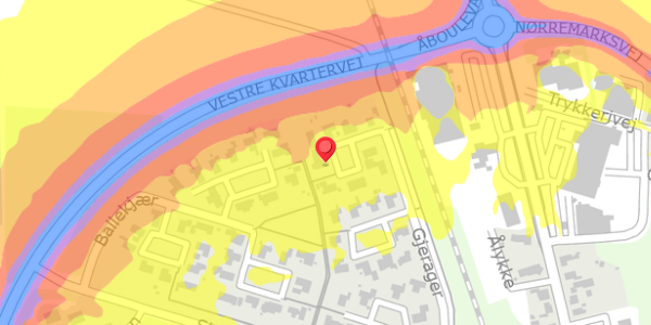 Trafikstøjkort på Gjerager 49, 6880 Tarm