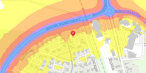 Trafikstøjkort på Gjerager 53, 6880 Tarm