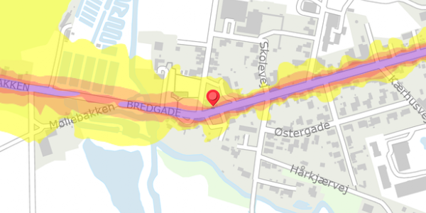 Trafikstøjkort på Bredgade 3, 6880 Tarm