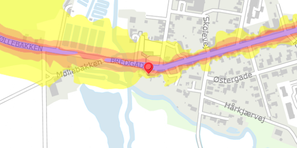 Trafikstøjkort på Bredgade 4, 6880 Tarm