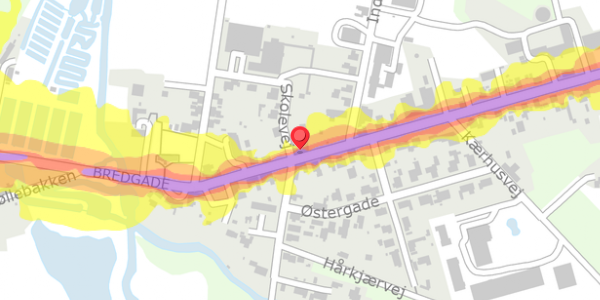 Trafikstøjkort på Bredgade 13, 6880 Tarm