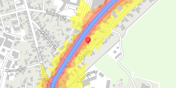 Trafikstøjkort på Granly 11, . , 7451 Sunds